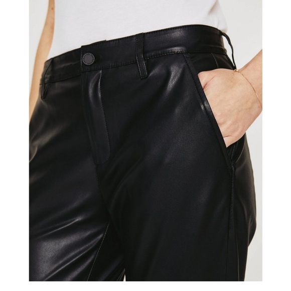 AG Adriano Goldschmied New Caden Black Leatherette Tailored Trouser - Picture 3 of 13